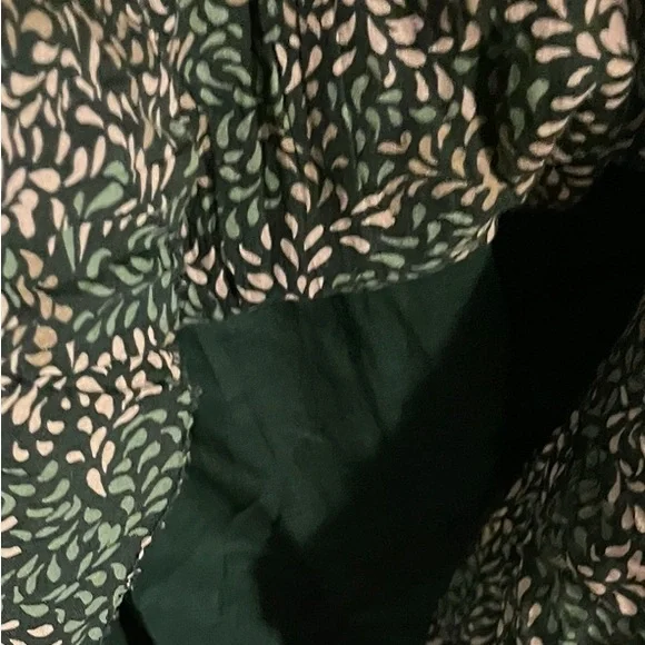 Sz L women Arie dress green  Floral Print Shirred Tie Shoulder Frill Trim Cami - Picture 5 of 6